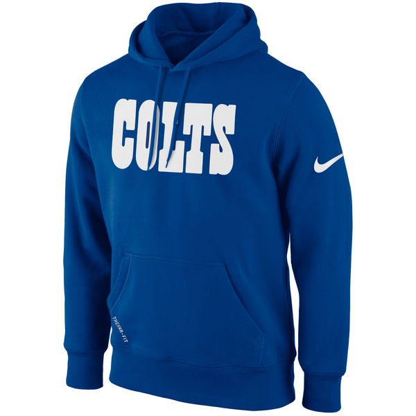 Men Indianapolis Colts Nike KO Wordmark Essential Hoodie Royal Blue